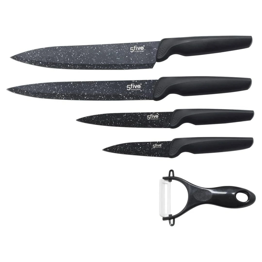 Starley-set of 4 Steel Knives and 1 Peeler, Kitchen Knife Set, Professional Stainless Steel Knife