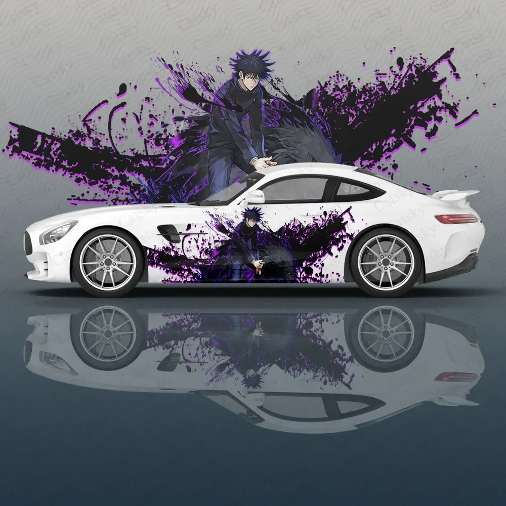 Fushiguro Megumi Anime Car Decal Flower Vinyl Car Stickers SUV Side Graphics Decals, Universal Size, Vehicle Body-Decals