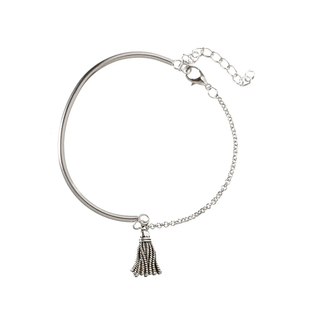 4PCS Set Vintage Silver Color Tassel Bracelet for Women Charm MultiLayer Stainless Steel Chain Bangles Party Jewelry Punk Gift