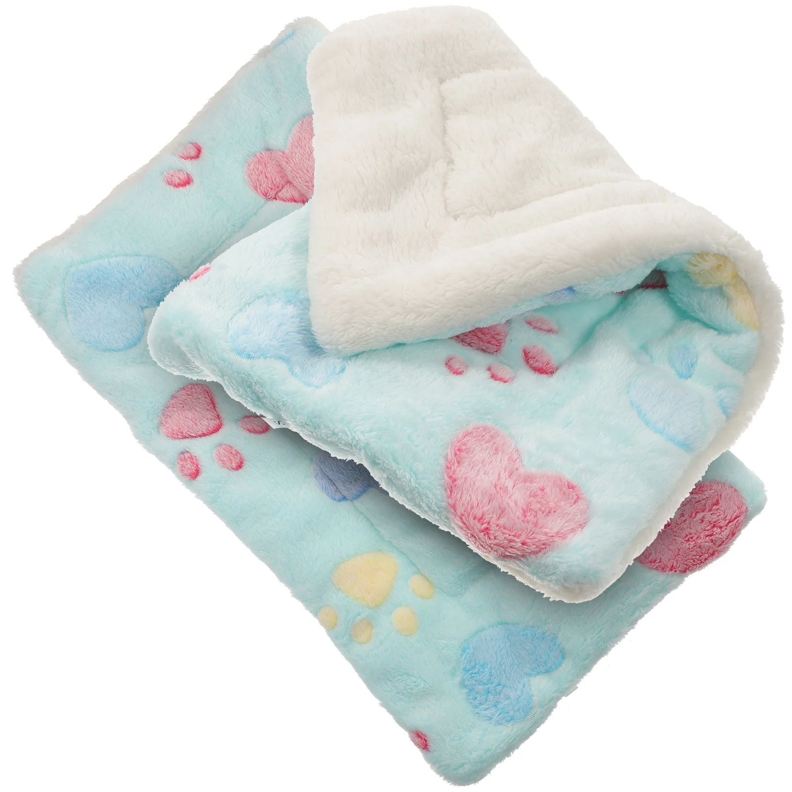 

2Pcs Winter Hamster Sleeping Mat Coral Fleece Warm Pad Portable Soft Cushion for Guinea Pig Small Pets Hamster Warm Cushion