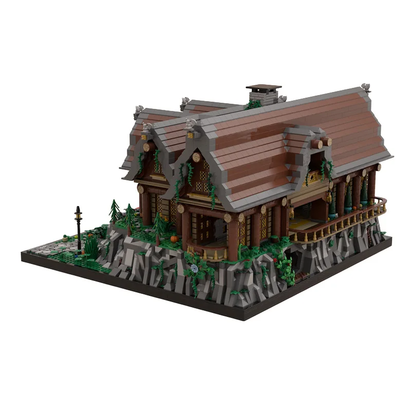 8440 pièces de construction modulaire, maison de montagne rustique MOC, blocs de construction modulaires personnalisables, design créatif, jouet d'assemblage DIY pour garçons, cadeau