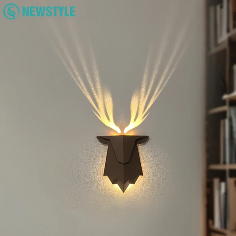 Deer Shadow Luce notturna ricaricabile 3 livelli di luminosità Lampada da parete per dormire Dimmerazione continua accanto alla lampada per l'arredamento della camera da letto