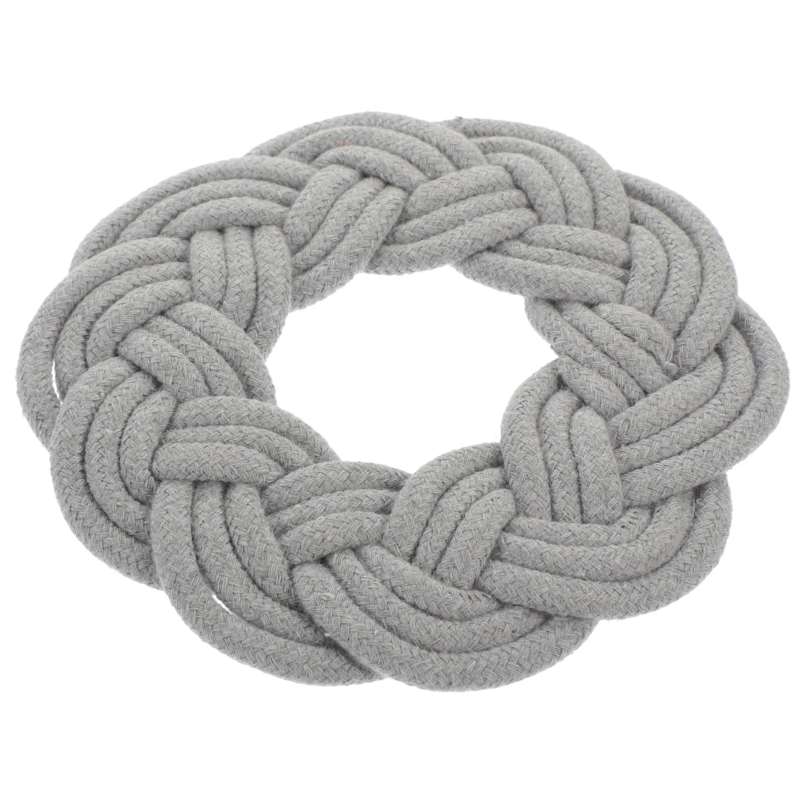 

Braided Woven Placemat Shallow Gray Heat Insulation Round Decorative Table Mat Cotton Rope Placement Dining Accessories Kitchen