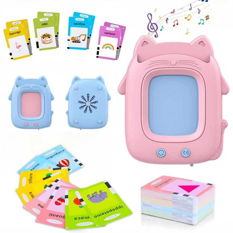 Talking Flash Cards Machine Baby Enlightenment Education English Language Learning Machine Card Reader Kids Montessori Toy Gifts