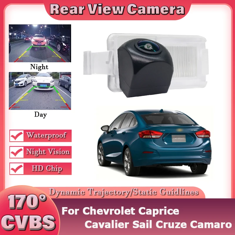 

Vehicle Full HD AHD 1080P 170° Fisheye Lens Car Reverse Backup Rear View Camera For Chevrolet Caprice Cavalier Sail Cruze Camaro
