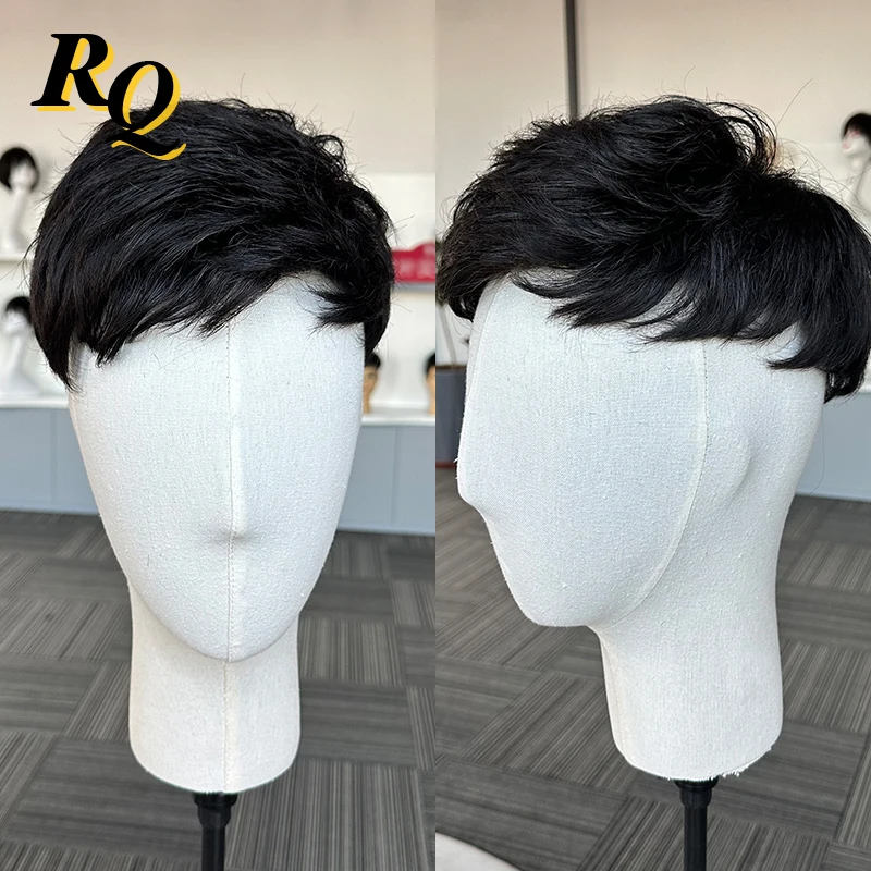 Pre Styled Men's Toupee Capillary Prosthesis Durable Human Hair Mono Toupee Wig for Men Hair Replacement Systems Hair Piece Male