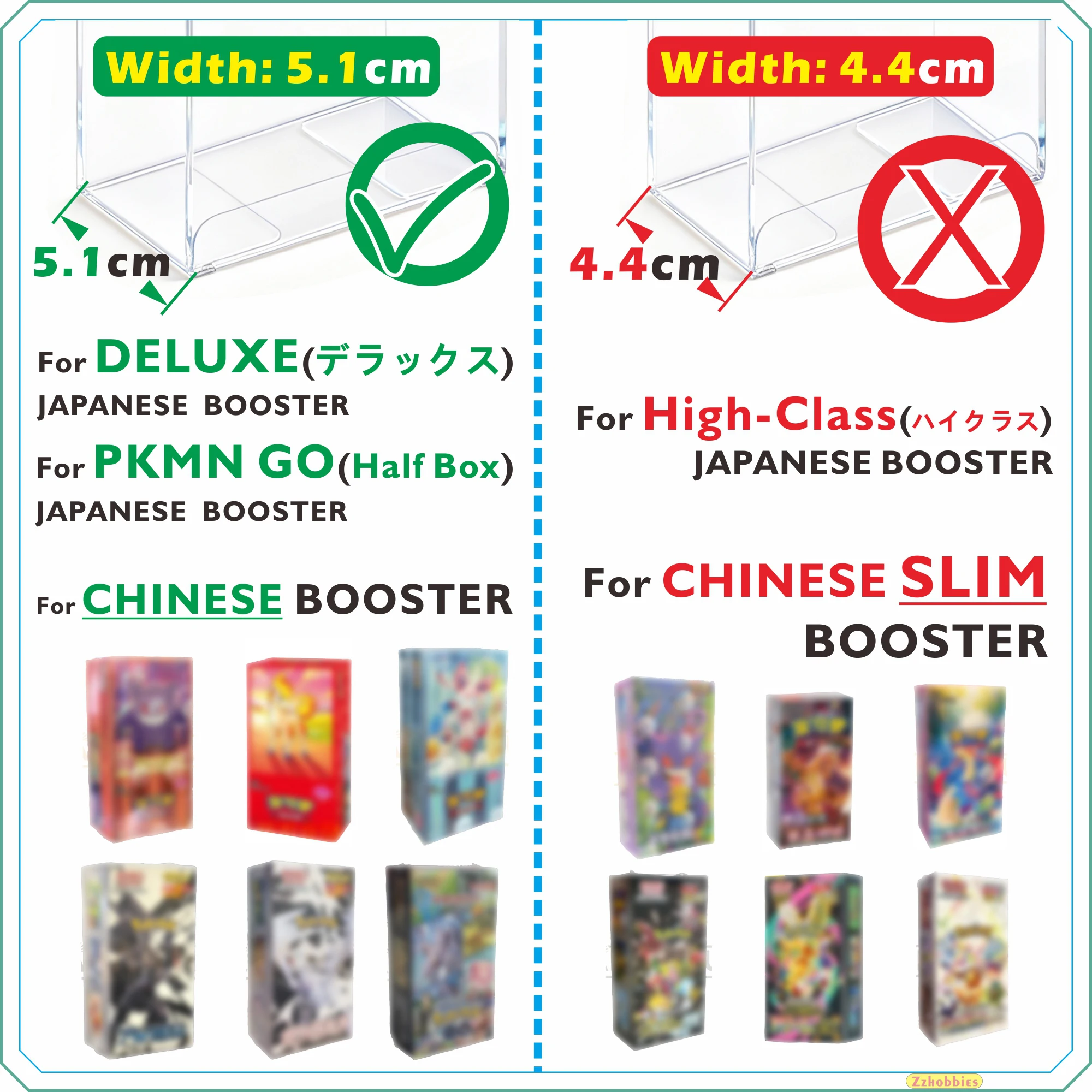 5PCS Clear Plastic Protector Case For Japanese Half Box; DELUXE & PKMN GO BOOSTER Box