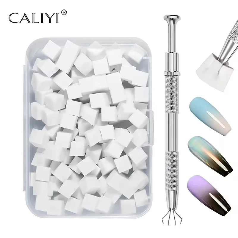 100/200 stücke Schwamm Gradienten Nail art Stamper Werkzeuge Gel Polnischen Farbverlauf Pinsel Glitter Pulver Punktierung Stift Für Maniküre werkzeuge