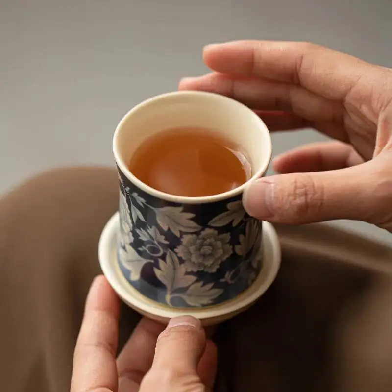 الصودا الصقيل Yuanqinghua كوب شاي سيراميك تذوق كوب الخيزران عقدة كوب الصينية الكونغ فو طقم شاي التقطيع يمكن أن تكون كوب واحد