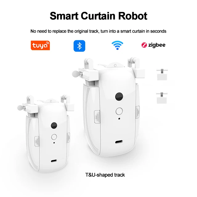 Tuya Zigbee T U I Track Roman Rod Smart Curtain Motor Electric Automatic Curtain Robot APP Voice Control Alexa Google Home Alice