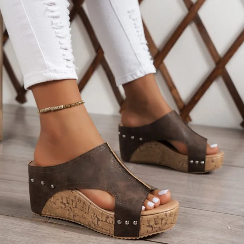 Fashion Woman Summer Shoes Sandals Wedge Sandal For Women Elegant Women's Sandals Slide Huaraches Female Women Heels Footwear image 2