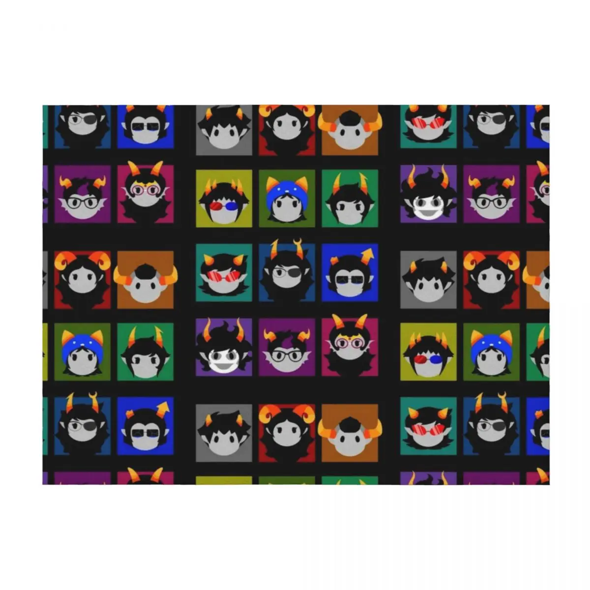 

Chibi Homestuck Trolls Throw Blanket Soft blankets and throws Picnic Tourist Blankets