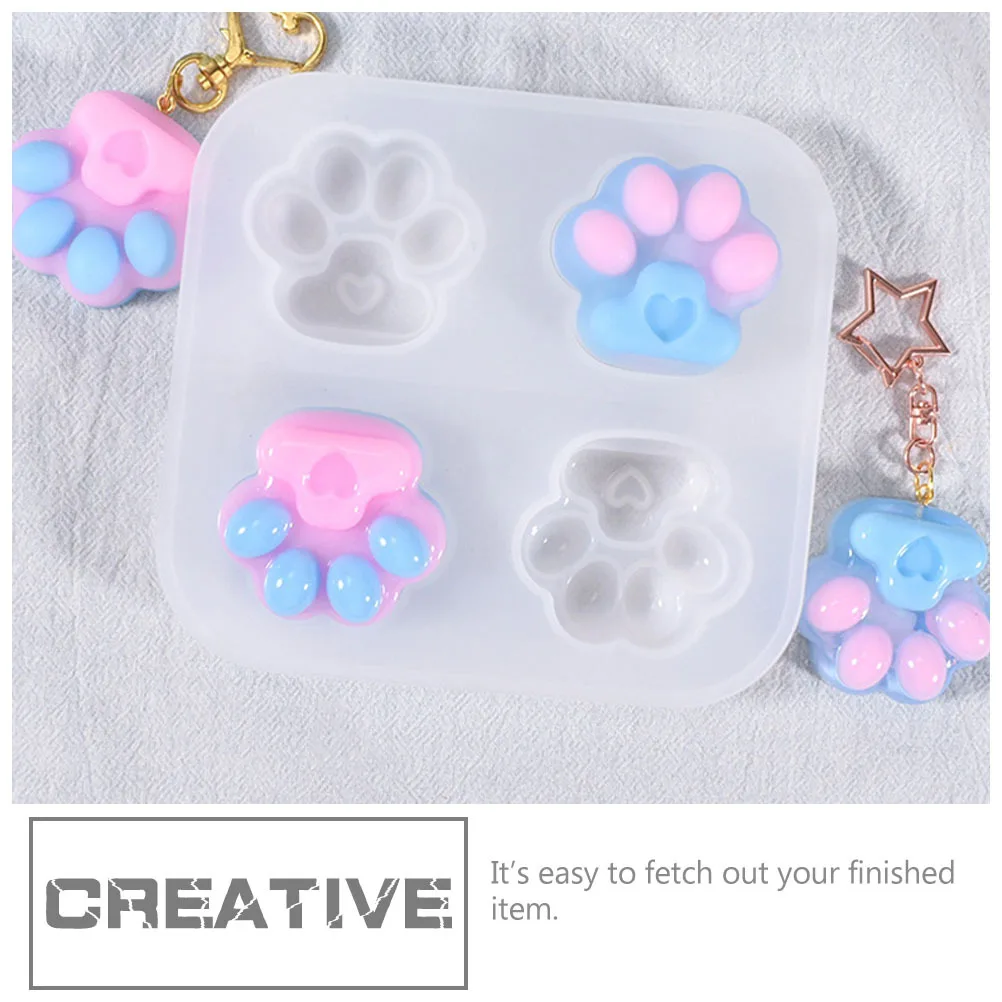 

1Pcs Cat Claw Shaped Mold High Transparency Silicone DIY Crafts Mold for Pendant Key Ring Hanging Decor Creative Crystal Epoxy