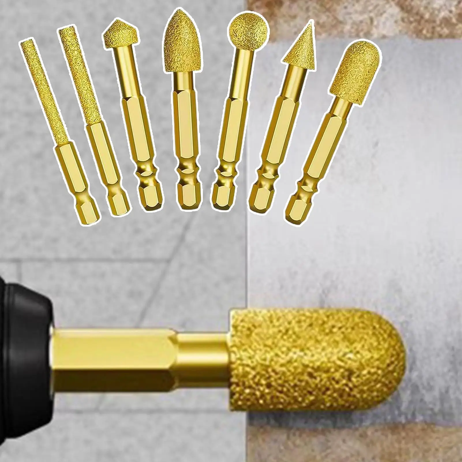 Zestaw frezów węglikowych 7 sztuk, trzpień sześciokątny, akcesoria do elektronarzędzi, zestaw wierteł do metalu do szlifowania, frezowania, polerowania metalu