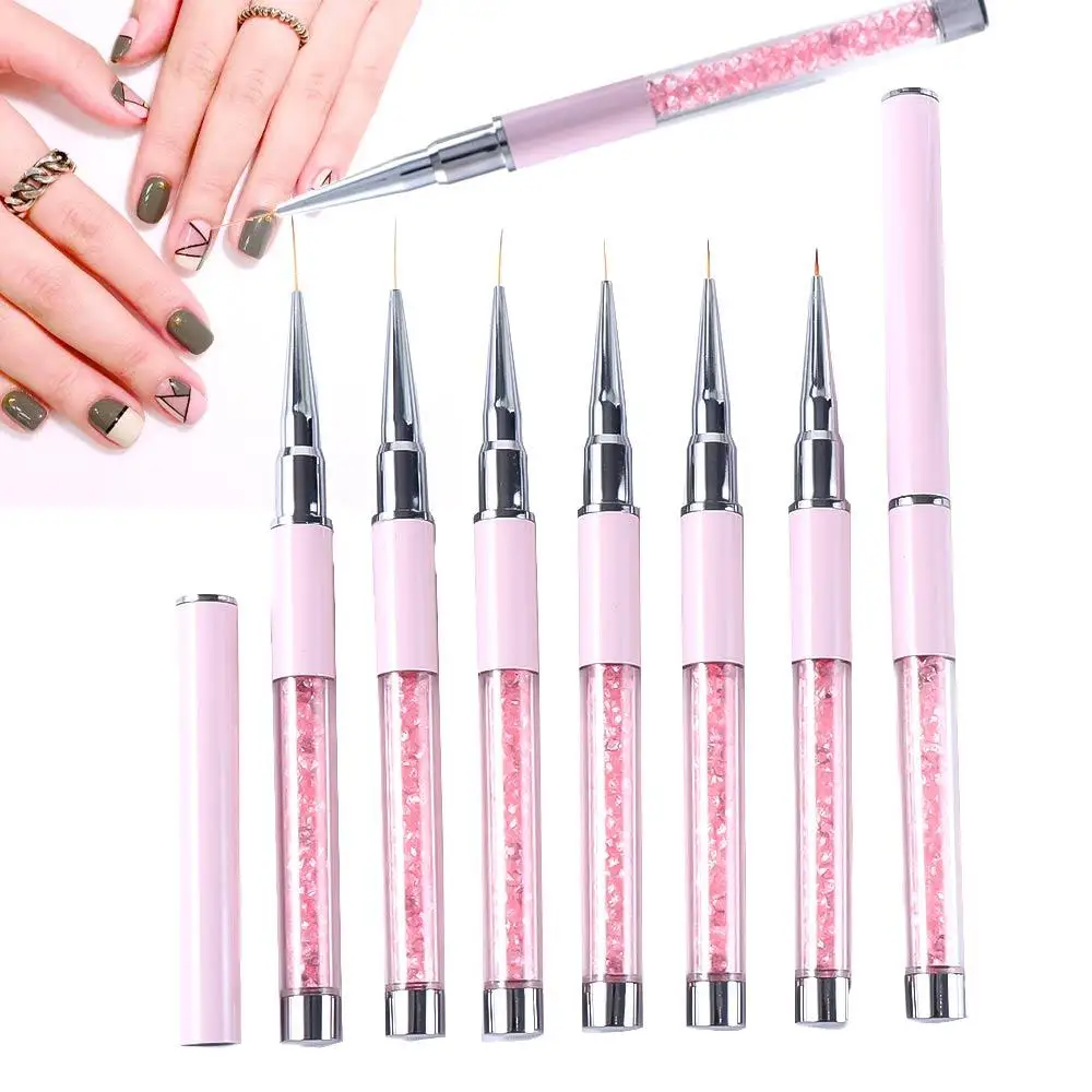 브러쉬 UV 젤 브러쉬 라인스톤 핸들 타원형 헤드 네일 아트 드로잉 펜 매니큐어 도구 네일 아트 브러쉬 아크릴 네일 라이너 펜