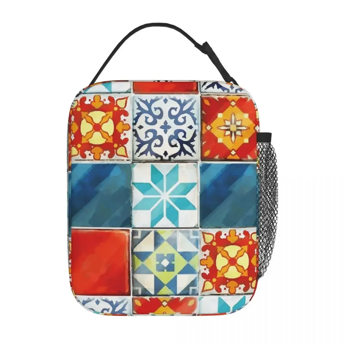 Colorful Azulejos Tiles From Azul Board Game Insulated Lunch Bag for Women Kids Portable Food Boxes Thermal Lunch Box Tote
