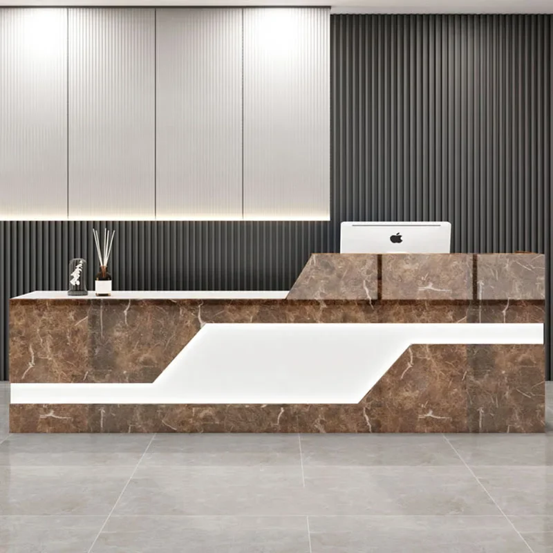 

White Cash Counter Front Desk Lectern Pulpit Luxurious Standing Office Receptionist Desk Bar Small Kassentisch Shop Furniture