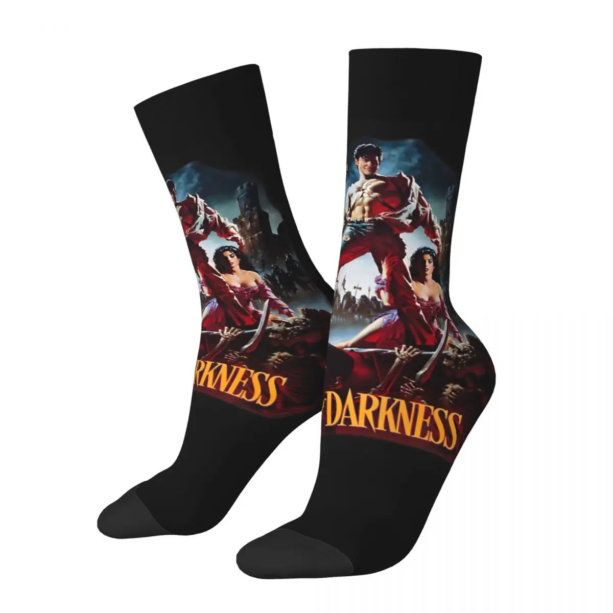 

Funny Happy Army Of Darkness Men's Socks Retro Harajuku The Evil Dead Hip Hop Novelty Casual Crew Crazy Sock Gift Printed