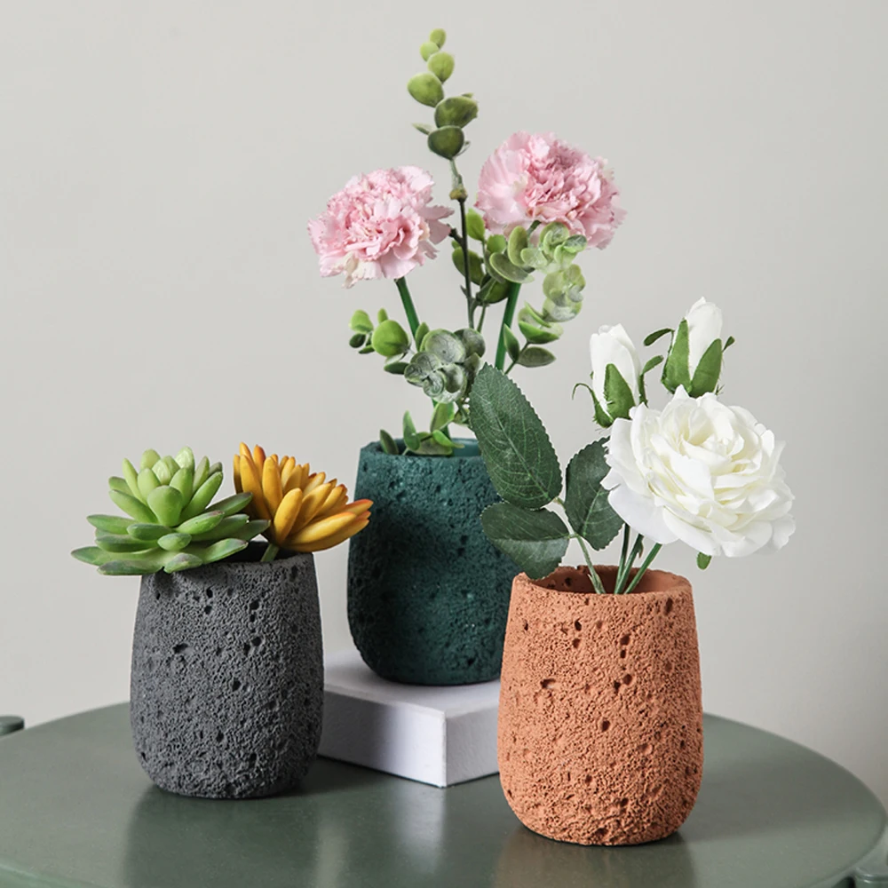 Imagem -03 - Concreto Pen Holder Silicone Mold Superfície Lunar Design Cimento Flowerpot Vaso Decoração Home Gesso Silicone Moldes