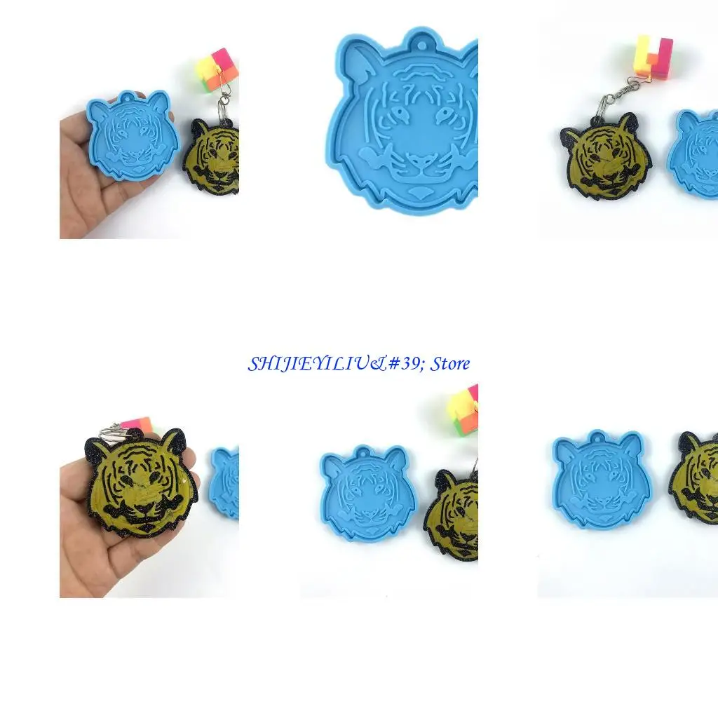 

E21F Big Earrings Mold Keychain Silicone Mold with Hole Keyring Pendant Handmade Mold Valentine's Day Birthday Gift Jewelry