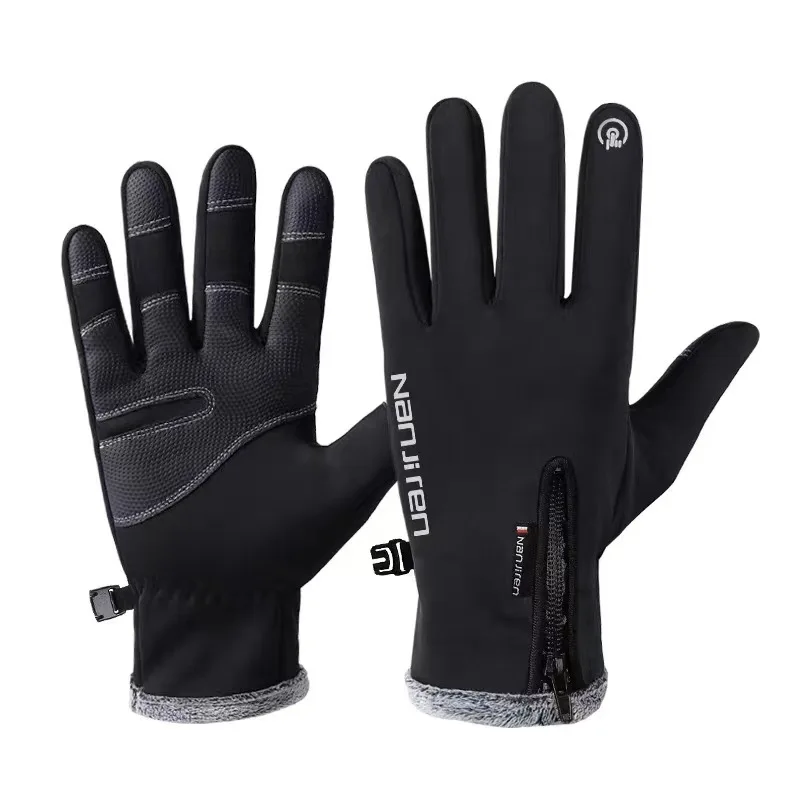 Warm Gloves Made of Fleece Thin Design for Spring and Autumn Windproof Cold Proof Anti Slip Cycling Sports Warm and Soft