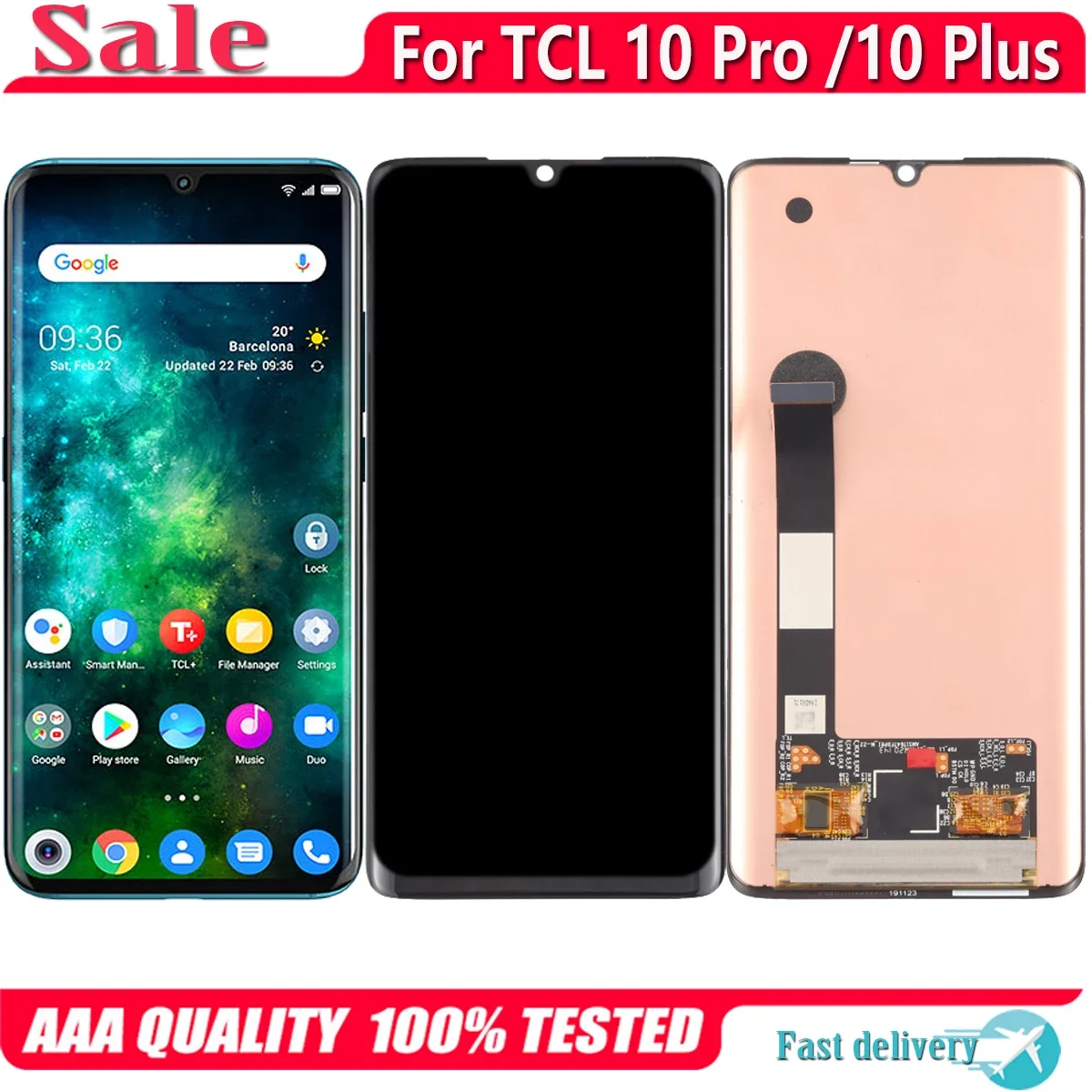 

AMOLED For TCL 10 Pro TCL10 Pro T799B T799H LCD Display Touch Screen Digitizer Assembly For TCL 10 Plus T782H LCD