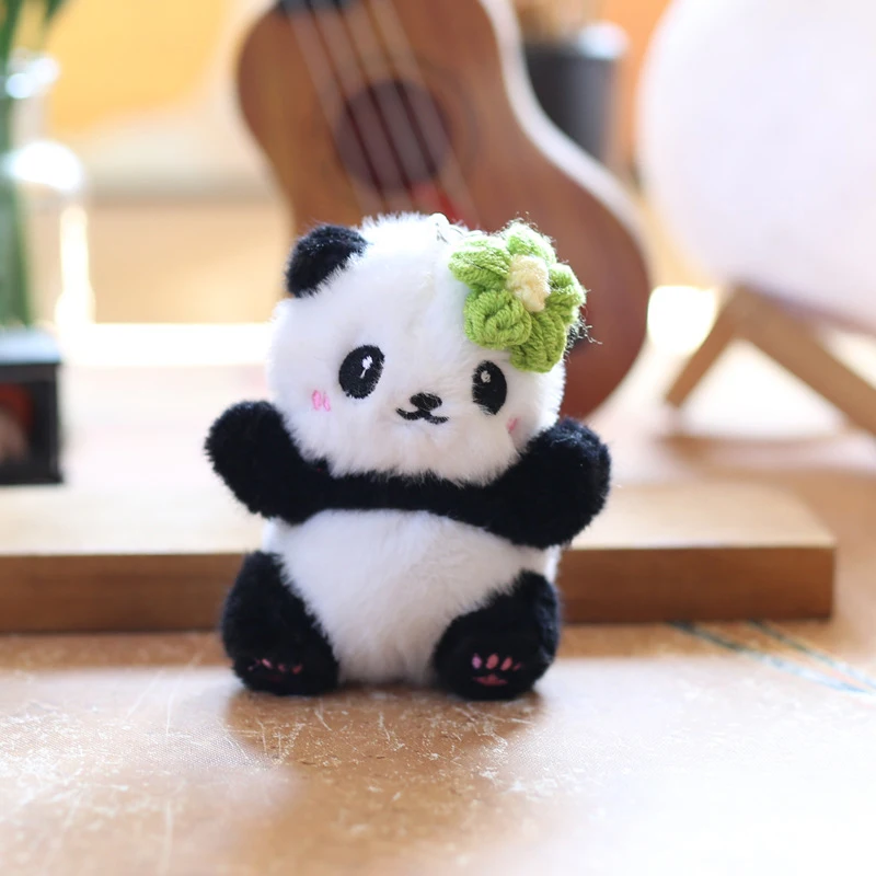 [JT]1Pc Cute Flower Panda Plush Dolls Toy Pendant Keychain Backpack Hangings Decoration Gift