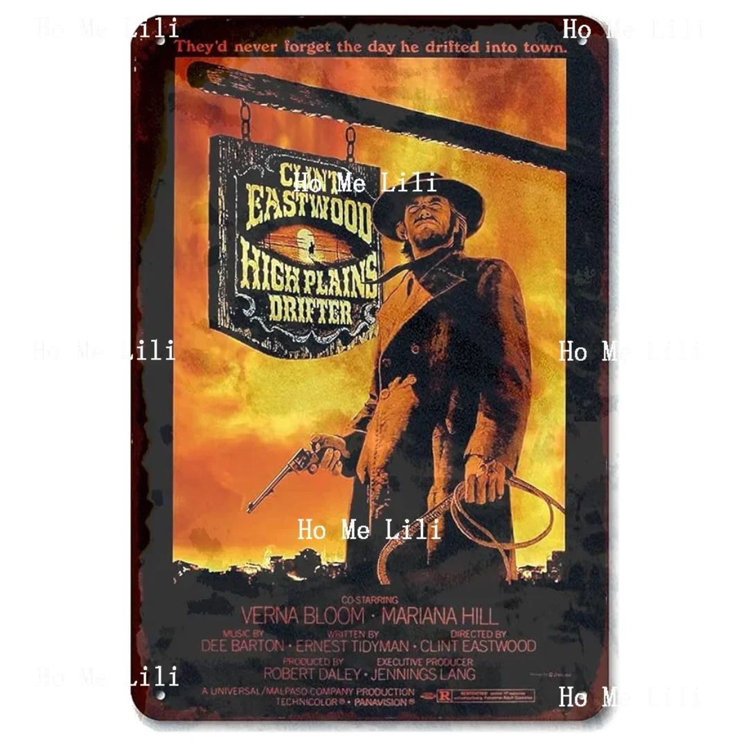 Gabriella Hunter Tin Sign Classic Western Movies High Plains Drifter Movie Poster Retro Metal