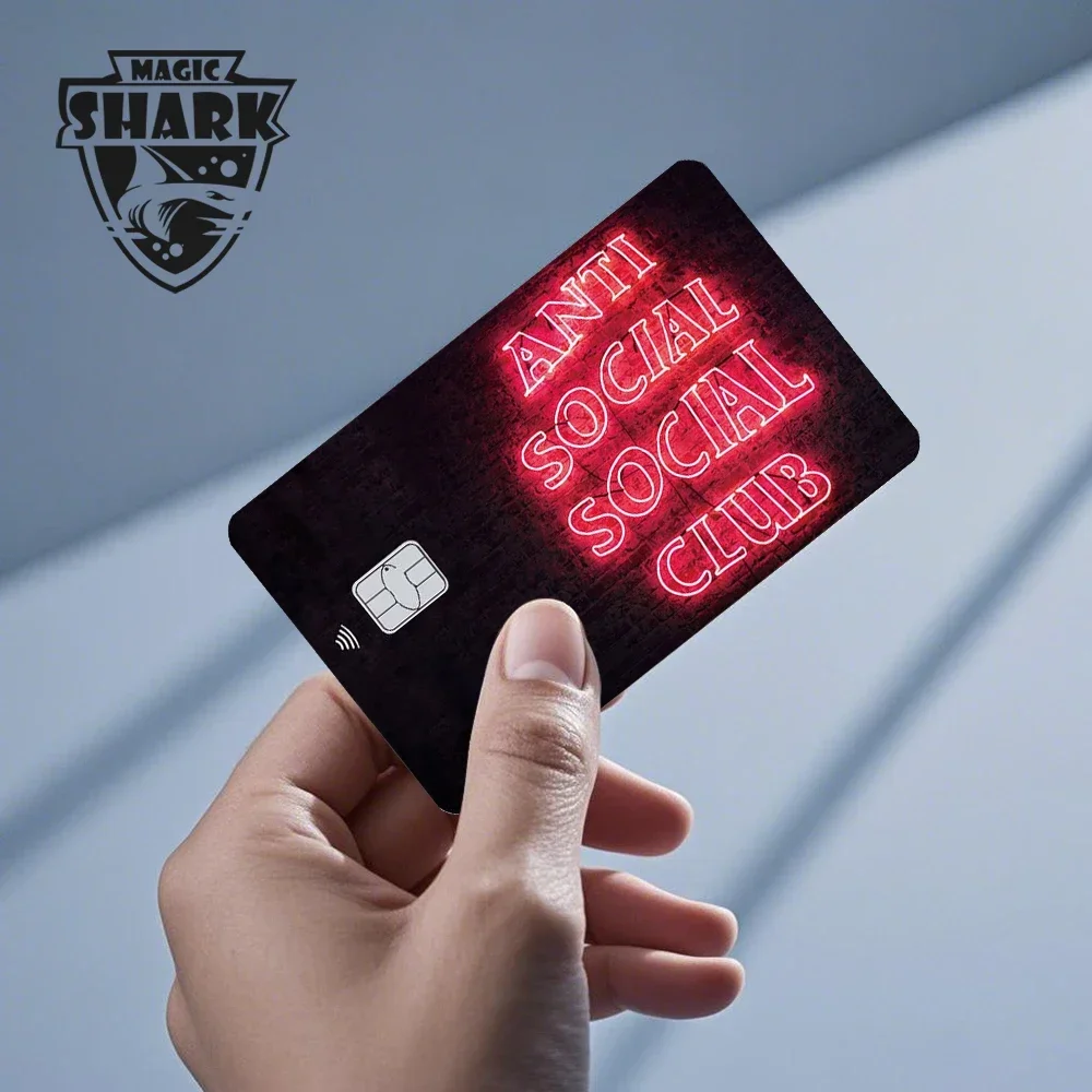 Magic Shark Poke Dog Matte PVC กันกระแทกสติกเกอร์ฟิล์มผิวสําหรับเดบิตบัตรเครดิต Bank Card ไม่มี