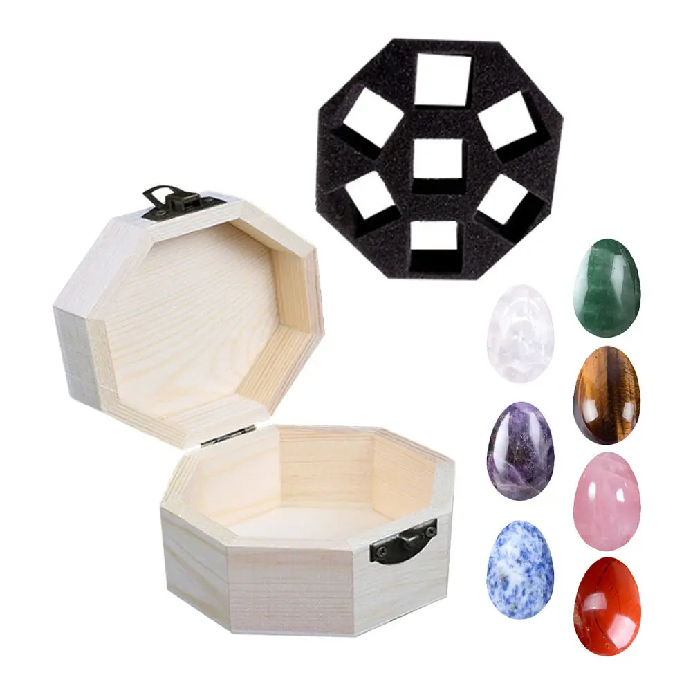 

Набор изысканных целебных кристаллов: гладкие энергетические камни для чакр, украшения для медитации и терапии