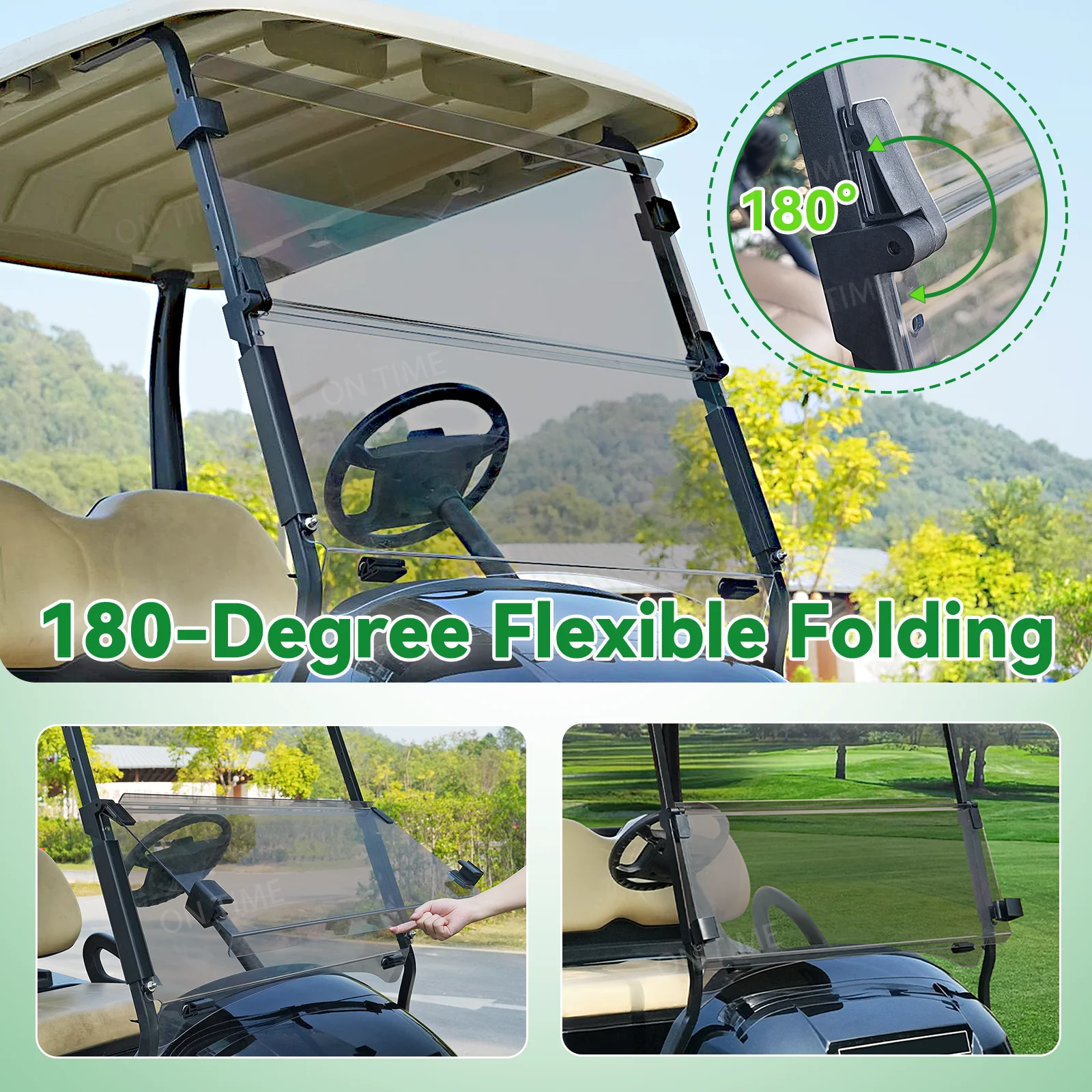 Golf Cart Clear/Tinted Windshield For Club Car Precedent Tempo Onward 2004-UP PC Fold Down Windshield Non-Friable #102525101 4