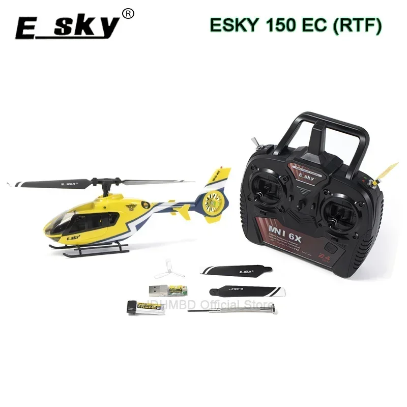 NEW ESKY 150EC  MINI Scale 6 DOF FXZ Flight Controller Altitude Hold Flybarless RC Helicopter RTF EC135 For Children C187 Toy