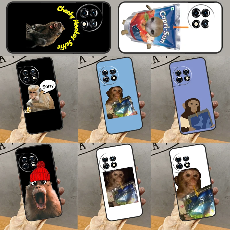 Monkey Sipping  Capri Meme Case For Oneplus 10T 11 8T 9R 9RT 10R 8 9 10 Pro Nord 3 2 2T N10 N20 N30 CE 2 Lite Cover