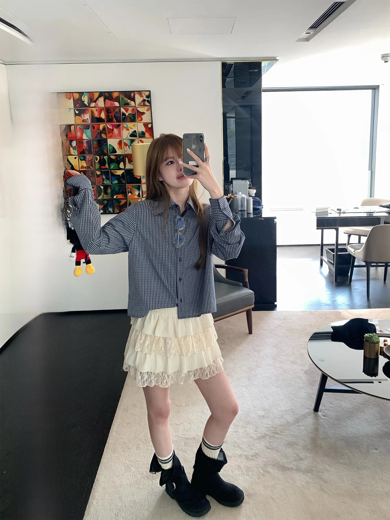 

Blue Cheered Loose Women's irt ort Sle Inner Wear Commute Series 2026 New Arrival Breathable Long Sve Spring Faion