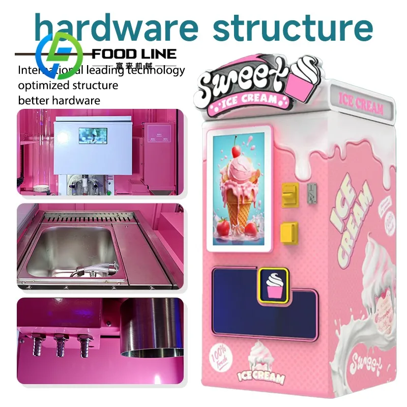 Luxury Vending Machines Ice Cream Frozen Fruit Ice Cream Vending Machine for Sale with Card Reader