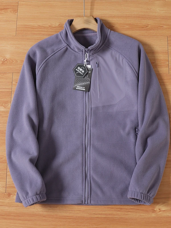 

Men's 3D Stand Collar Fce Jaet Thiened Polyester Fiber Warmth Outerwear Particle Fce Outerwear Functional Sle