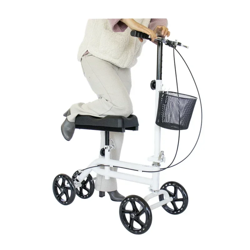 

Lightweight Manual Knee Walker Portable Handicap Scooter for Disabled and Elderly Mobility Outdoor Standing Walking Aids