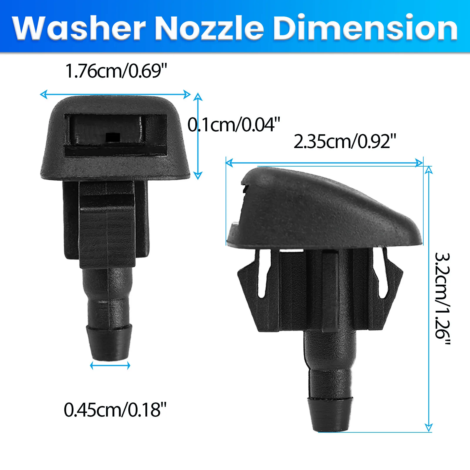 Erick\'s Wiper 2Pcs/set Front Windshield Wiper Washer Jet Nozzle For Mazda Tribute MK1 2001 - 2006 OE# EC01-67-50YA Hood Sprayer