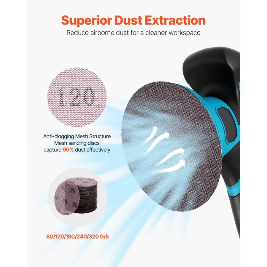5 インチメッシュ研磨サンディングディスク 50 個グリット 80 120 80 240 320 サンドペーパー