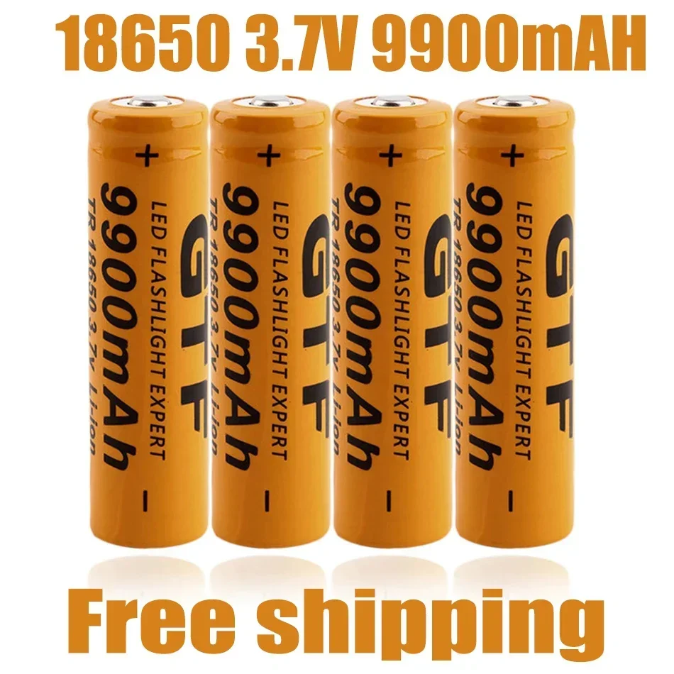 Rechargeable 18650 Li-ion Battery 9900mAh 3.7V Replacement Cell for Flashlight Torch, Reliable Lithium Battery Pack