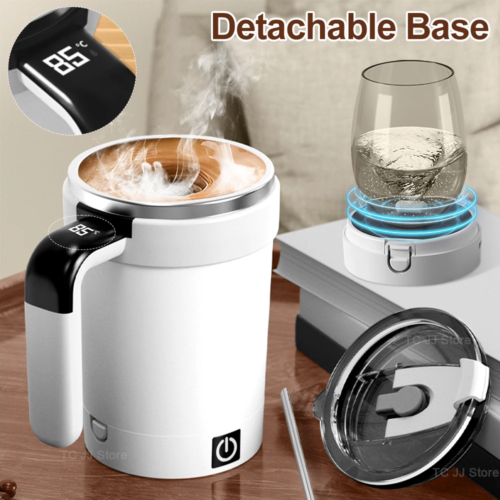 Automatic Stirring Cup Rechargeable Magnetic Mixer Electric Stirring Mugs Stainless Steel Coffee Mug Rotating Magnetic Tumbler