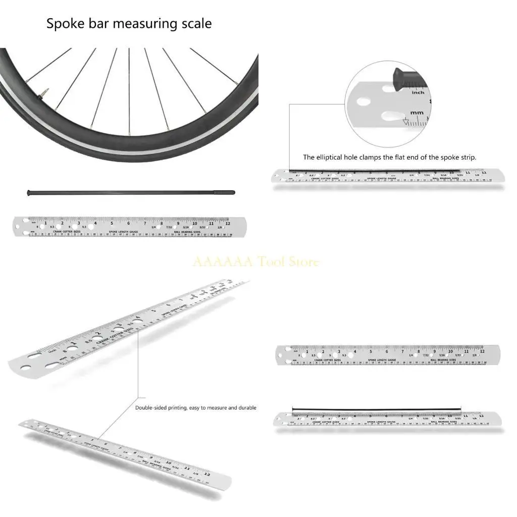 A2BE Ferramenta medição aço durável Ferramenta reparo bicicleta conveniente Durável para comprimentos e ajustes e