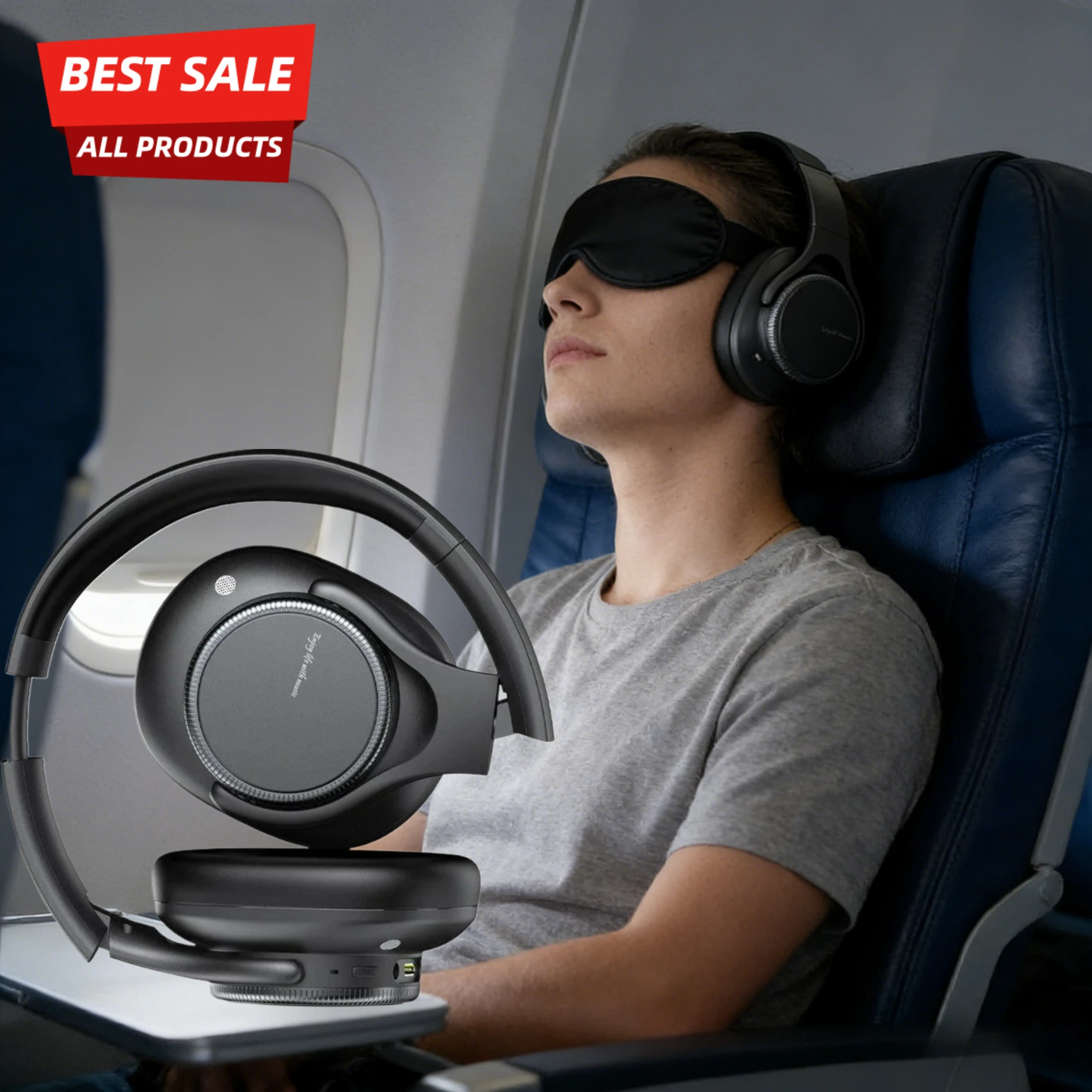 

Портативные наушники с шумоподавлением ANC, 50 часов работы, Bluetooth 6.0, накладные, складные, с поворотным регулятором громкости и микрофоном