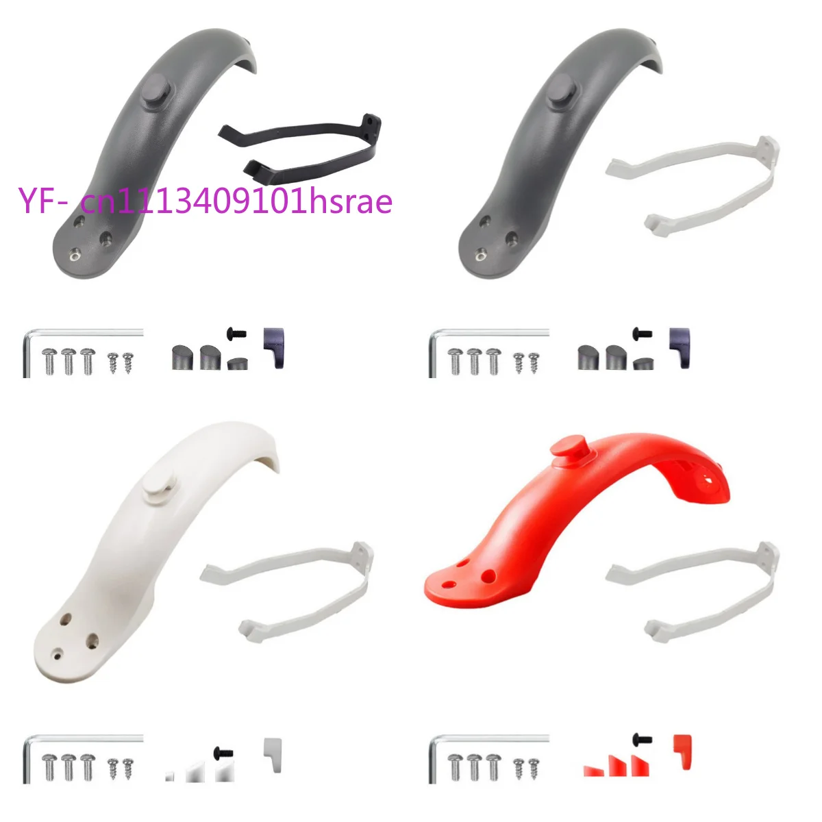 M365 Electric Scooter Accessories, Complete Rear Mudguard with Support Bracket, M365 Fender Assembly