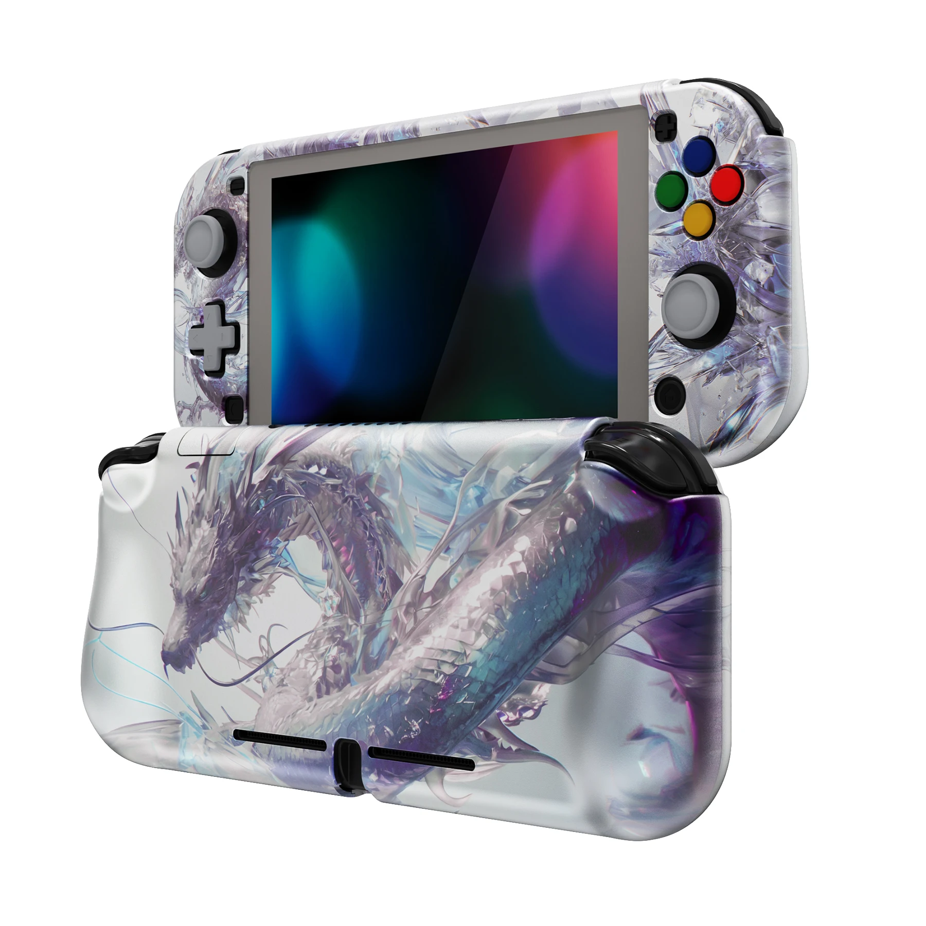 

PlayVital ZealProtect Ergonomic Protective Case for Nintendo Switch Lite W/Screen Protector - Crystal Dragon