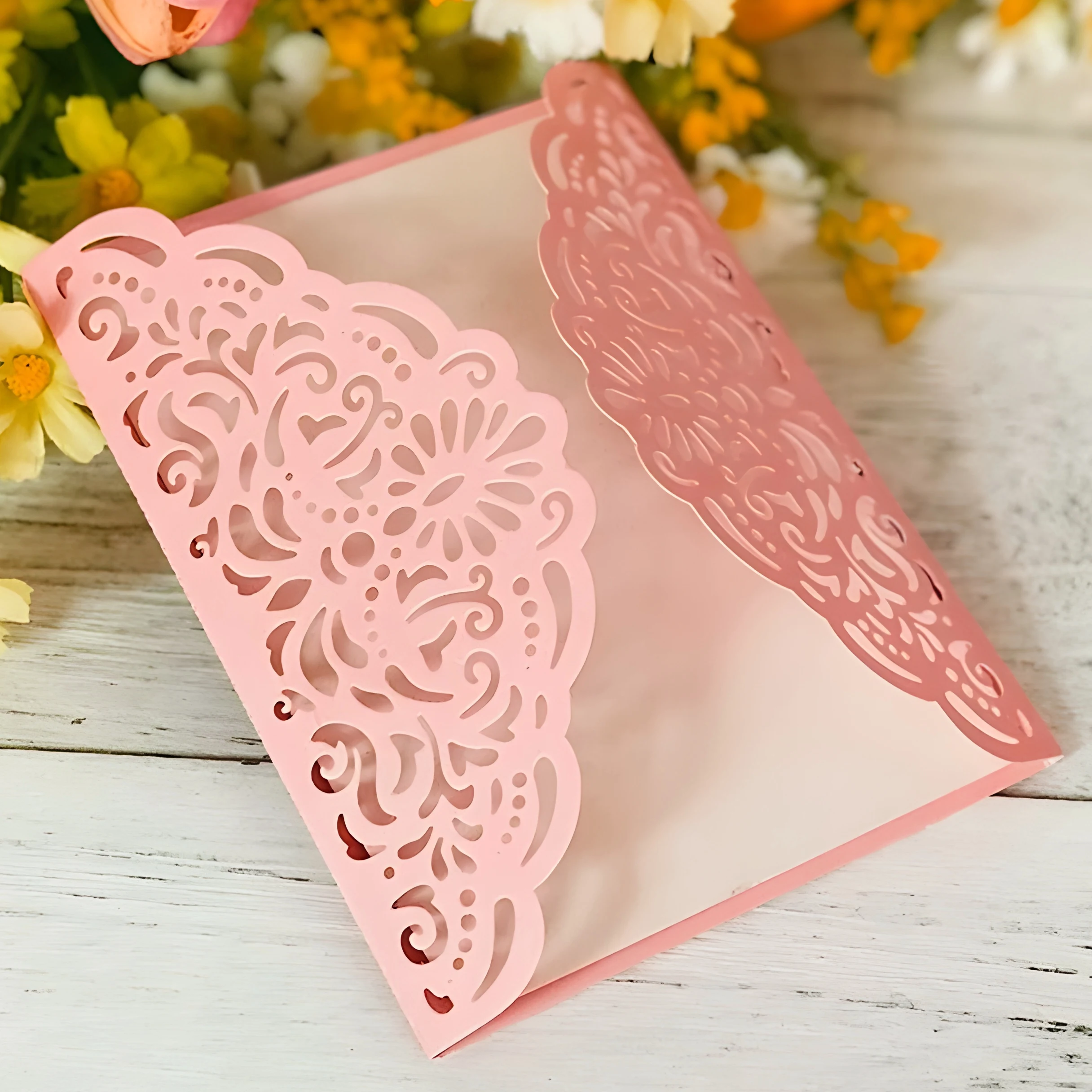 Lacey Gatefold Card Metal Cutting Dies Template Stencils For Wedding Invitation Card Making Scrapbooking DIY Paper Craft Gift