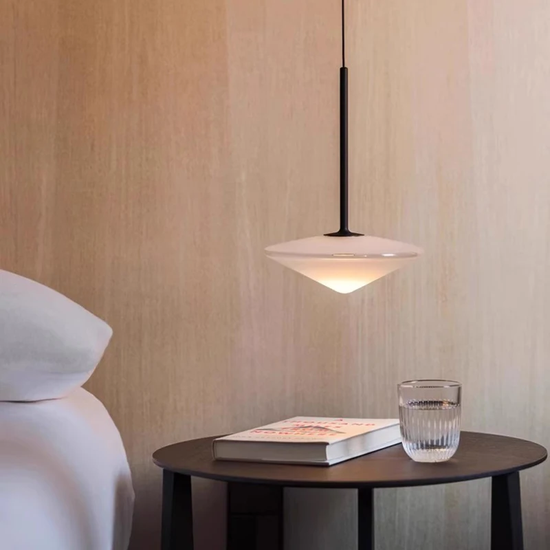 Modern Flying Saucer Glass Pendant Lights Restaurant Bedroom Bedside