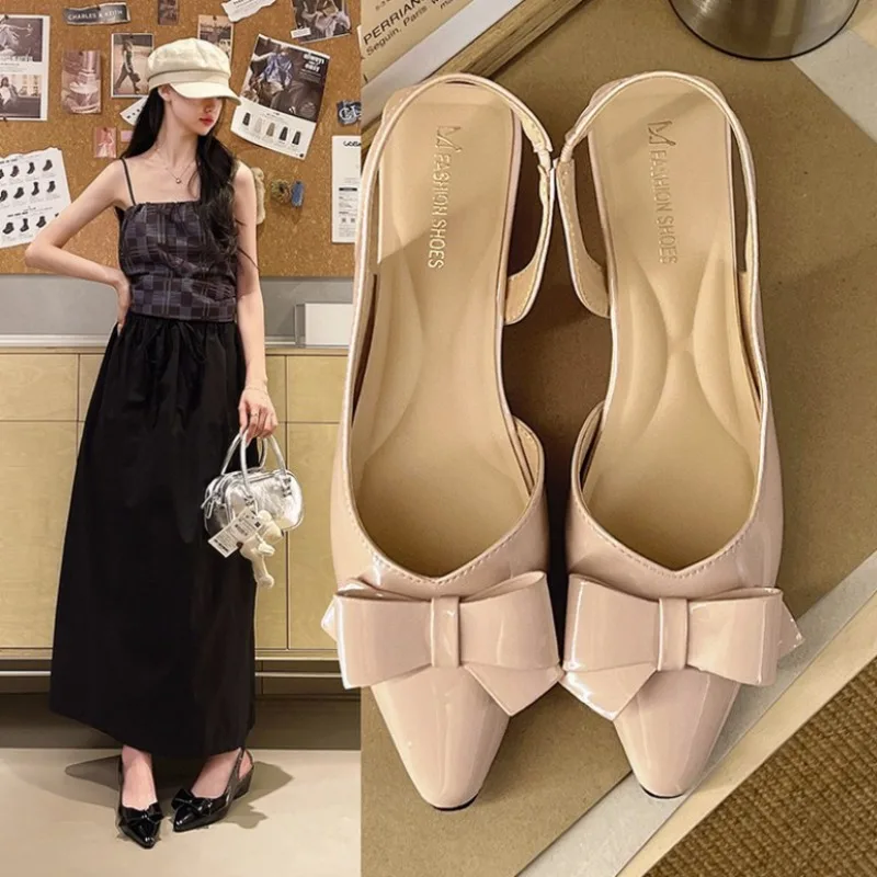 2026 Elevated  Shoes Women's Spring Summer New Style Fairy Tale Light Mouth Butterfly Knot Single Shoes