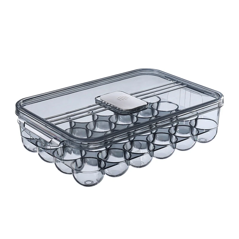 

Kitchen Large Capacity Egg Storage Box Refrigerator Plastic Household Preservation Anti-Drop Egg Tray