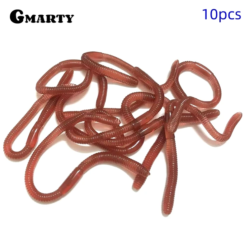 10pcs 18cm 5g Simulated Insect Model TPR Soft Rubber Small Animal Pseudo Long Earthworm Pseudo Red Worm Toy